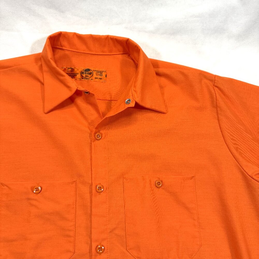 Red Kap Men's Short Sleeve Industrial Work Shirt Large Orange